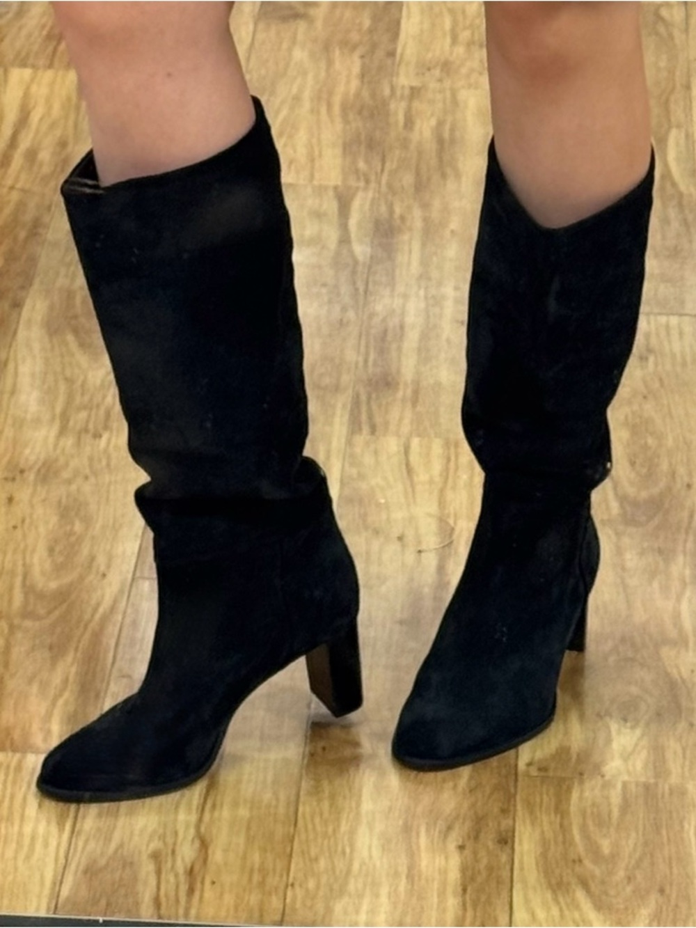Marion Parke Leather Black Suede - Boots, Shoes